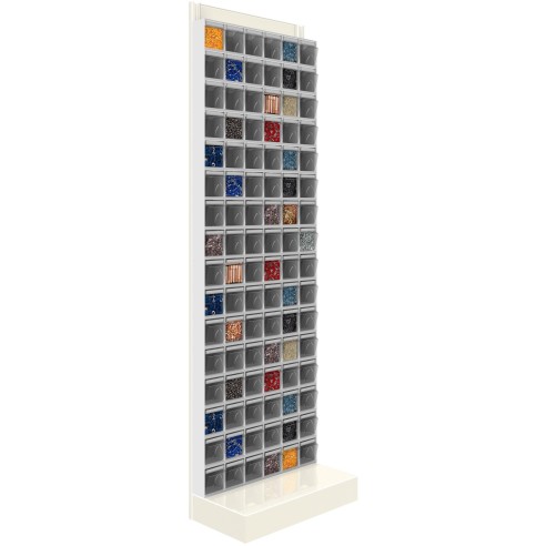 SCAFFALE Porta Minuteria CON BASE 96 Cassetti H.1950  con cassetti trasparenti parete portaminuteria  minuteria Cassettiera