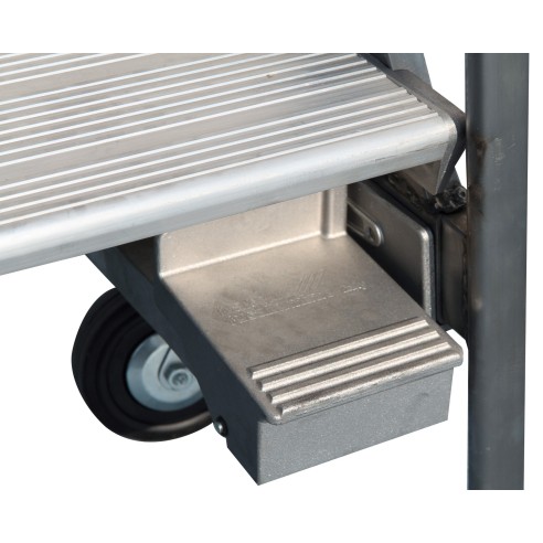 Scala a castello palchetto con FRENO PEDALE - 8 SCALINI H 200 CM in acciaio INOX e alluminio - disponibili ricambi