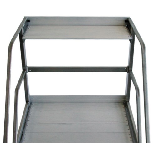 Scala Castello Pianerottolo 860 x 600 mm H 300 cm 12 Scalini in Acciaio INOX e Alluminio UNI EN 131-7