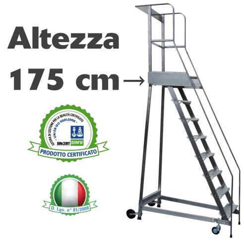 Scala a Castello Palchetto  7 SCALINI H 175 CM Mag