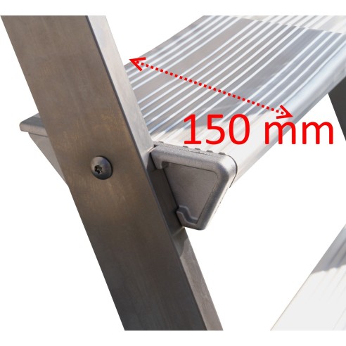 Scala a castello palchetto 4 SCALINI H 100 CM UNI EN 131-7 Norma di sicurezza europea in acciaio INOX e alluminio  S1804A
