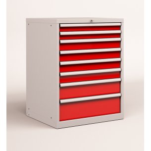 CASSETTIERA OFFICINA INDUSTRIALE PORTA UTENSILI 36 X 36 Eh (L 717 x P 725 x H 1000) 8 CASSETTI ESTRAZIONE 100%