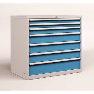 CASSETTIERA METALLO INDUSTRIALE OFFICINA 54 X 36 Eh (L 1023 x P 725 x H 1000) 7 CASSETTI ESTRAZIONE 100%