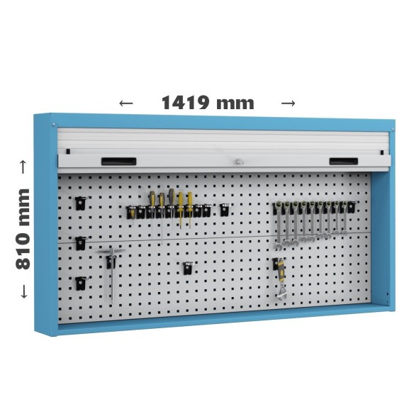 ARMADIO PANNELLO PORTA UTENSILI ATTREZZI CON SERRANDA L.1419 x H.810 mm DA PIANO  S40-94008/07