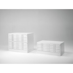 Cassettiera Portadisegni PREMIUM con ruote 10 Cassetti A1 Bianco componibile orizzontale cm 116x75.5x98h 2