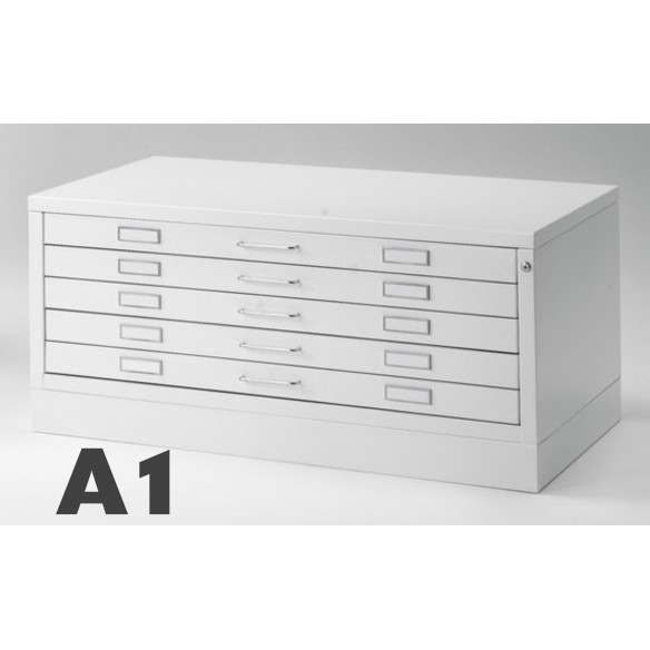 Cassettiera Portadisegni  PREMIUM A1 5 Cassetti Portadisegni Bianco componibile orizzontale cm 116x75.5x54h