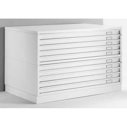 Cassettiera Portadisegni BASIC A0 10 Cassetti Portadisegni Bianco componibile orizzontale cm 140x96.5x97h