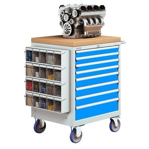 CARRELLO OFFICINA PORTA UTENSILI 36x36 Eh 600kg (L 717 x P 725 x H 1040mm) 8 CASSETTI ESTRAZIONE100%  S10-39870C-06/07