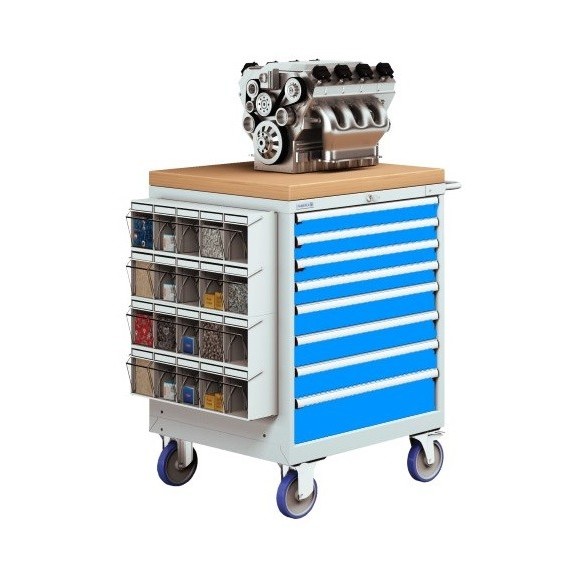 CARRELLO OFFICINA PORTA UTENSILI 36x36 Eh 600kg (L 717 x P 725 x H 1040mm) 8 CASSETTI ESTRAZIONE100%  S10-39870C-06/07