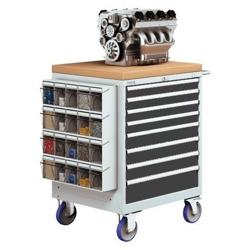 CARRELLO OFFICINA PORTA UTENSILI 36x36 Eh 600kg (L 717 x P 725 x H 1040mm) 8 CASSETTI ESTRAZIONE100%  S10-39870C-06/07