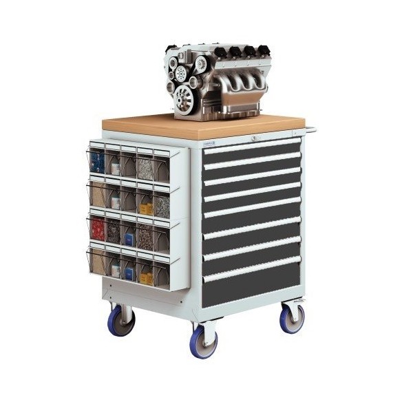 CARRELLO OFFICINA PORTA UTENSILI 36x36 Eh 600kg (L 717 x P 725 x H 1040mm) 8 CASSETTI ESTRAZIONE100%  S10-39870C-06/07