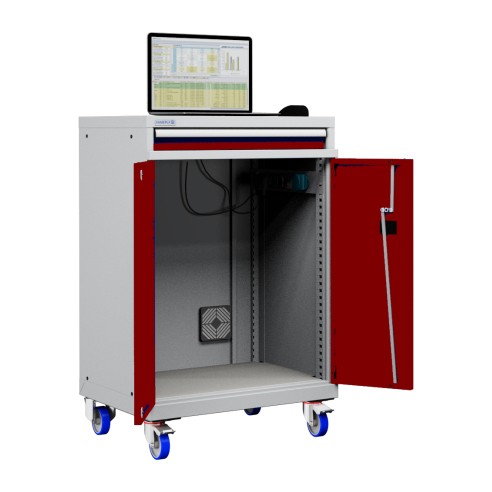 Carrello Porta Pc Notebook Professionale con ruote cassetto e vano ventilato Impianto compreso  AG41000A00/07