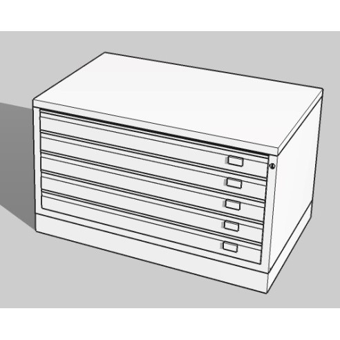 Cassettiera BASIC A1 5 Cassetti Portadisegni Bianco componibile orizzontale cm 113x79,5x55h  DT71/5/B