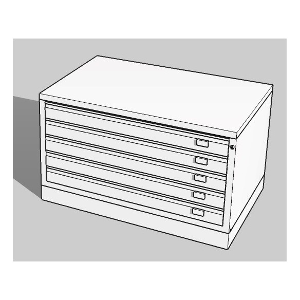 Cassettiera BASIC A1 5 Cassetti Portadisegni Bianco componibile orizzontale cm 113x79,5x55h  DT71/5/B