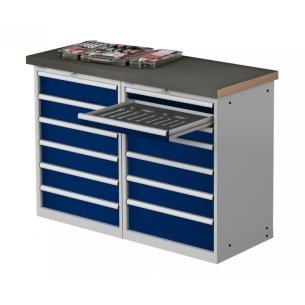 Postazione di lavoro con 2 armadi 13 cassetti 1500x600x1040mm H 2