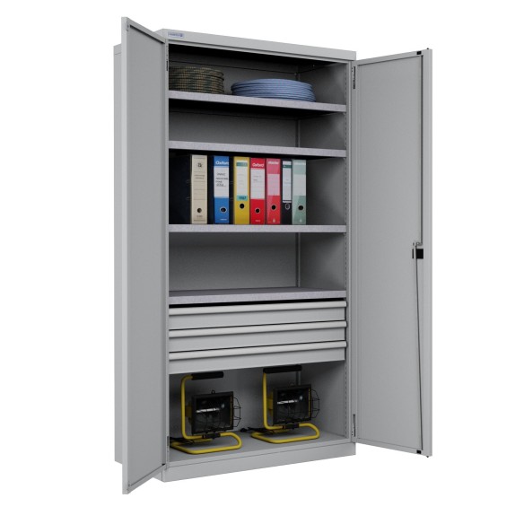 ARMADIO INDUSTRIALE OFFICINA METALLO PORTE BATTENT