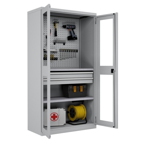 ARMADIO INDUSTRIALE OFFICINA METALLO PORTE BATTENT