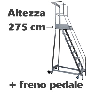 Scala a castello palchetto con FRENO PEDALE - 11 S