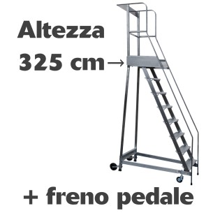 Scala a castello palchetto con FRENO PEDALE - 13 S