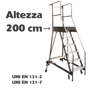 Scala a castello palchetto 8 SCALINI H 200 CM UNI 