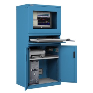 ARMADIO PORTA COMPUTER PC PROFESSIONALE CON TASTIERA ESTRAIBILE + RIPIANO - Impianto compreso 2