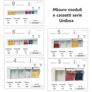 SCAFFALE Porta Minuteria CON BASE H.150 78 Cassetti Trasparenti Basculanti  minuteria Cassettiera 2
