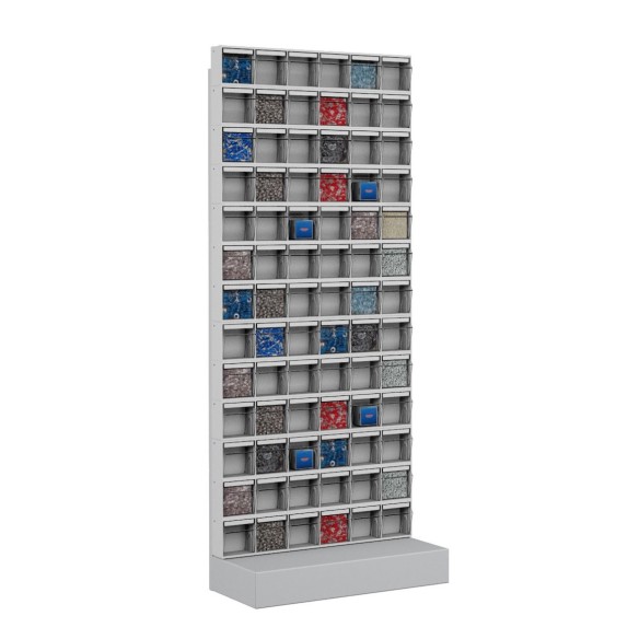 SCAFFALE Porta Minuteria CON BASE H.150 78 Cassetti Trasparenti Basculanti  minuteria Cassettiera