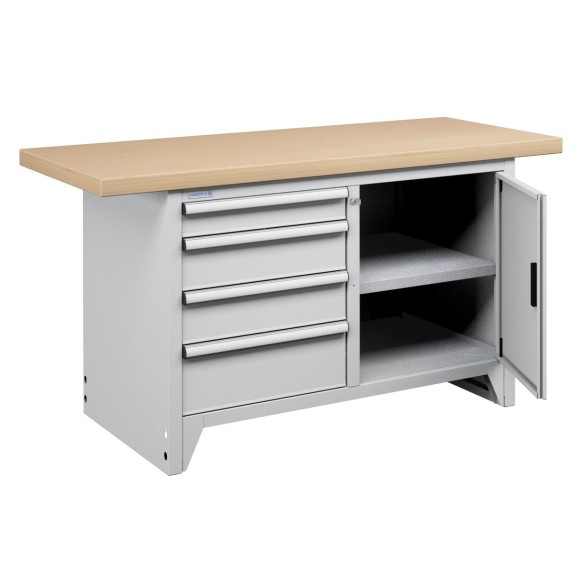 BANCONE DA LAVORO MODULARE 3 con 4 CASSETTI E ANTA