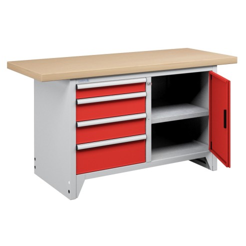 BANCONE DA LAVORO MODULARE 3 con 4 CASSETTI E ANTA