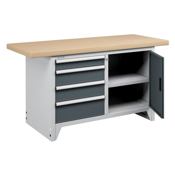 BANCONE DA LAVORO MODULARE 3 con 4 CASSETTI E ANTA