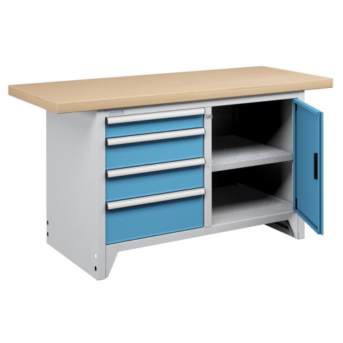 BANCONE DA LAVORO MODULARE 3 con 4 CASSETTI E ANTA