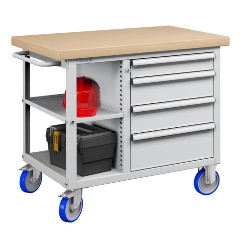 CARRELLO BANCO MOBILE KIT 1 CON  CASSETTI E RIPIAN