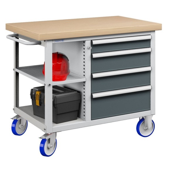 CARRELLO BANCO MOBILE KIT 1 CON  CASSETTI E RIPIAN