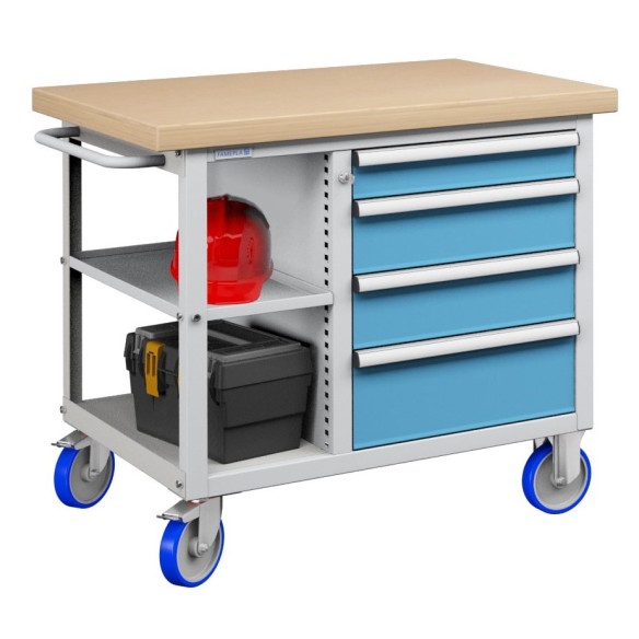 CARRELLO BANCO MOBILE KIT 1 CON  CASSETTI E RIPIAN