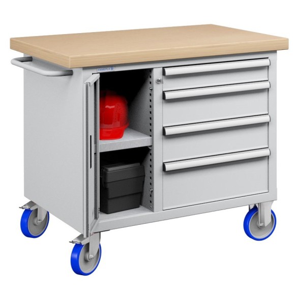 CARRELLO BANCO MOBILE 1065 mm CON 4 CASSETTI ED AN