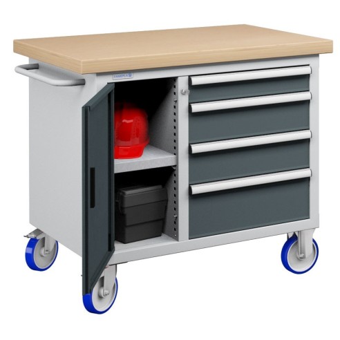 CARRELLO BANCO MOBILE 1065 mm CON 4 CASSETTI ED AN