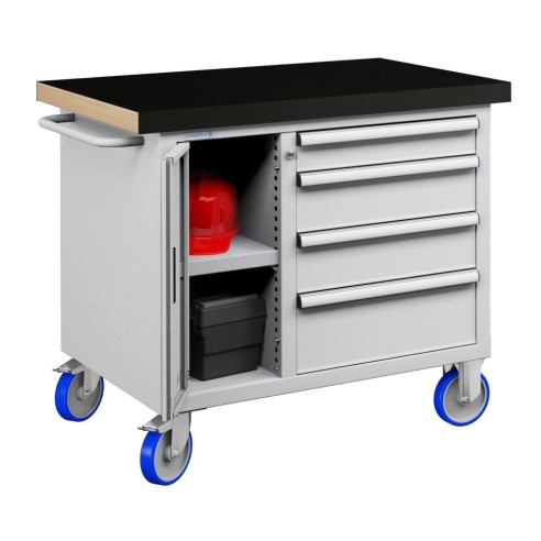 CARRELLO BANCO MOBILE 1065 mm CON 4 CASSETTI ED AN