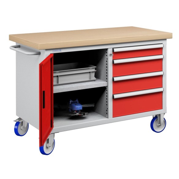 CARRELLO BANCO MOBILE KIT 3 CON  CASSETTI E RIPIAN