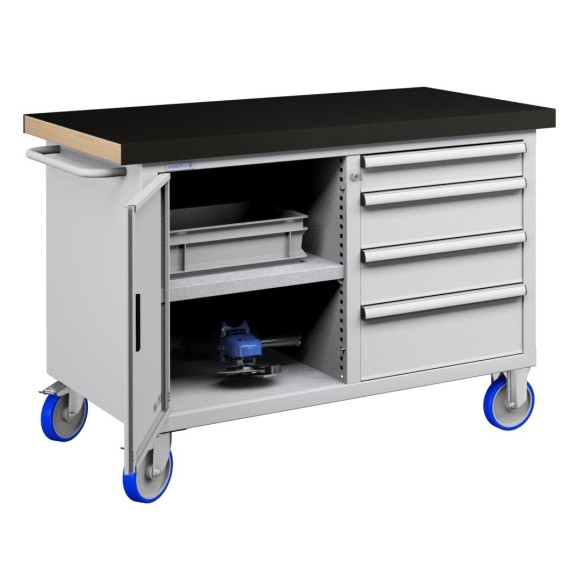 CARRELLO BANCO MOBILE KIT 3 CON  CASSETTI E RIPIAN