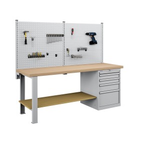 Banco da lavoro 2000 mm con 5 cassetti e 6 pannelli 2