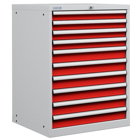 CASSETTIERA PORTA UTENSILI OFFICINA INDUSTRIALE 36 X 36 Eh (L 717 x P 725 x H 1000) 10 CASSETTI ESTRAZIONE 100%