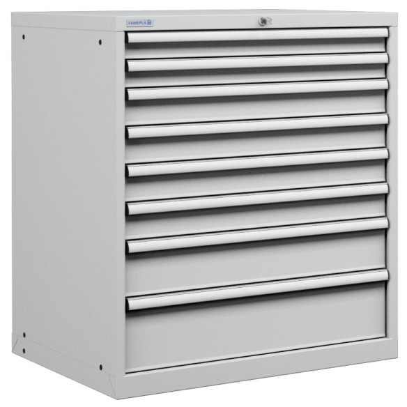 CASSETTIERA METALLO INDUSTRIALE OFFICINA 45 X 36 Eh (L 870 x P 725 x H 1000) 8 CASSETTI ESTRAZIONE 100%