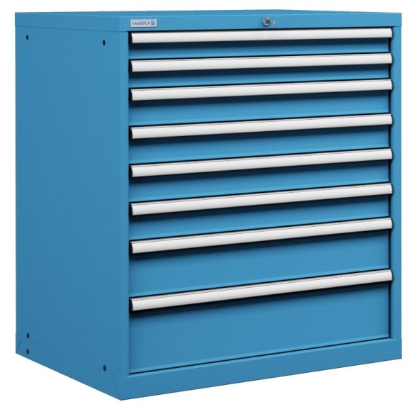 CASSETTIERA METALLO INDUSTRIALE OFFICINA 45 X 36 Eh (L 870 x P 725 x H 1000) 8 CASSETTI ESTRAZIONE 100%