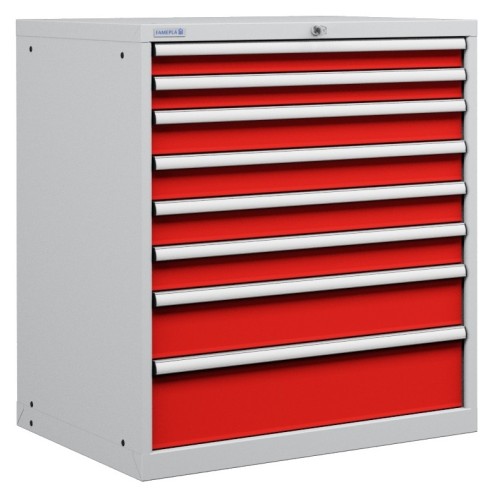 CASSETTIERA METALLO INDUSTRIALE OFFICINA 45 X 36 Eh (L 870 x P 725 x H 1000) 8 CASSETTI ESTRAZIONE 100%