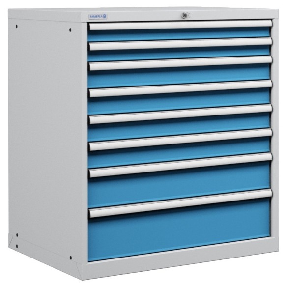 CASSETTIERA METALLO INDUSTRIALE OFFICINA 45 X 36 Eh (L 870 x P 725 x H 1000) 8 CASSETTI ESTRAZIONE 100%
