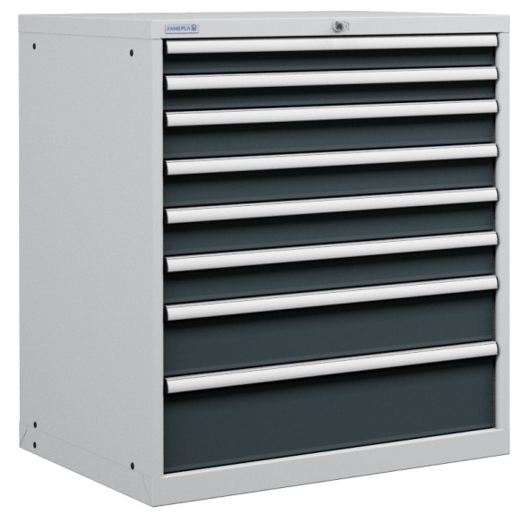 CASSETTIERA METALLO INDUSTRIALE OFFICINA 45 X 36 Eh (L 870 x P 725 x H 1000) 8 CASSETTI ESTRAZIONE 100%