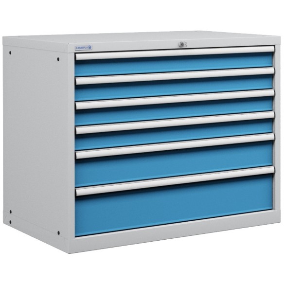 CASSETTIERA METALLO INDUSTRIALE OFFICINA 54 X 36 Eh (L 1023 x P 725 x H 850) 6 CASSETTI ESTRAZIONE 100%