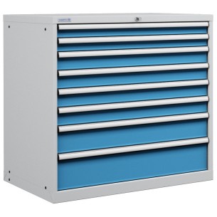 CASSETTIERA METALLO INDUSTRIALE OFFICINA 54 X 36 Eh (L 1023 x P 725 x H 1000) 8 CASSETTI ESTRAZIONE 100% 2
