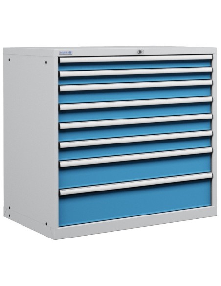 CASSETTIERA METALLO INDUSTRIALE OFFICINA 54 X 36 Eh (L 1023 x P 725 x H 1000) 8 CASSETTI ESTRAZIONE 100%