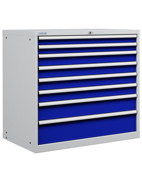 CASSETTIERA METALLO INDUSTRIALE OFFICINA 54 X 36 Eh (L 1023 x P 725 x H 1000) 8 CASSETTI ESTRAZIONE 100%